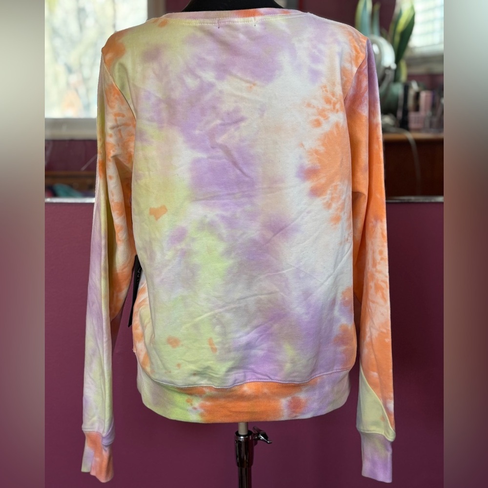 NWT Wildfox Tie Dye Sherbet Wash Pullover Long Sleeves Sweatshirt Women’s Size M - Picture 4 of 6